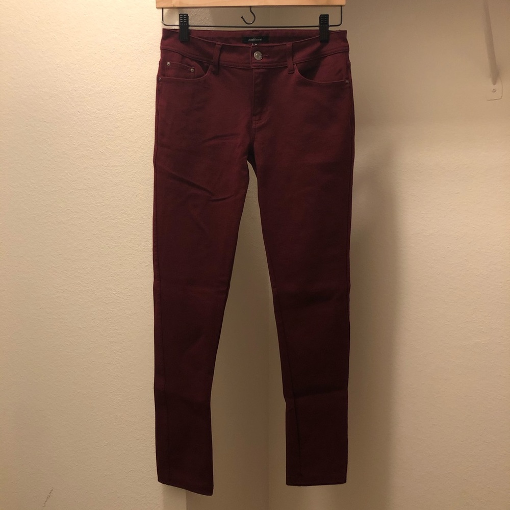 Ambiance Maroon Stretch Jeggings Size M